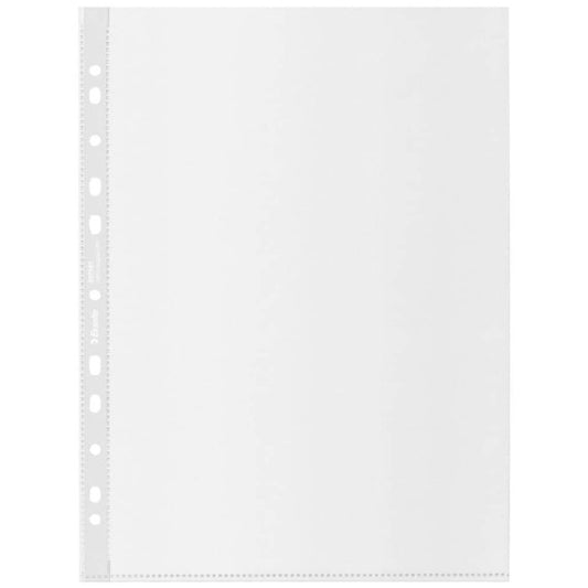 Buste a perforazione universale Esselte De Luxe f.to A4 100% riciclate trasparenti - conf. 50 pezzi - 627501