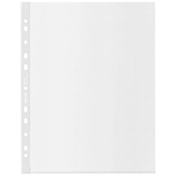 Buste a perforazione universale Esselte Office f.to 22x30 cm 100% riciclate trasparenti - conf. 100 pezzi - 627494