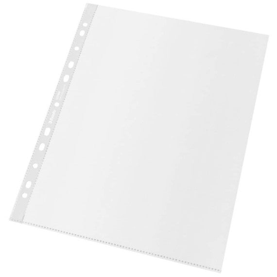 Buste a perforazione universale Esselte Office f.to 22x30 cm 100% riciclate trasparenti - conf. 100 pezzi - 627494