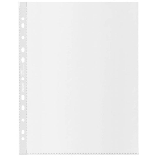 Buste a perforazione universale Esselte Office f.to 22x30 cm 100% riciclate trasparenti - conf. 50 pezzi - 627502