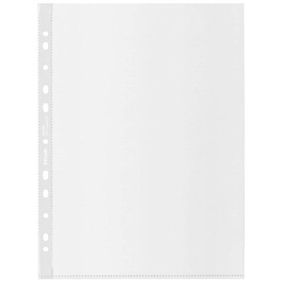 Buste a perforazione universale Esselte Office f.to A4 100% riciclate trasparenti - conf. 100 pezzi - 627493