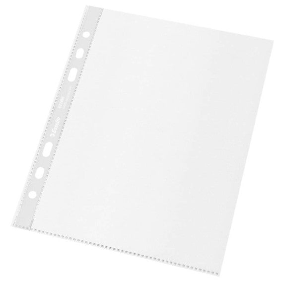 Buste a perforazione universale Esselte Office f.to A5 100% riciclate trasparenti - conf. 100 pezzi - 627495