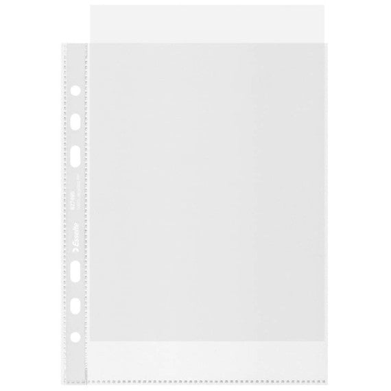 Buste a perforazione universale Esselte Office f.to A5 100% riciclate trasparenti - conf. 100 pezzi - 627495