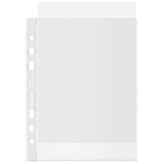 Buste a perforazione universale Esselte Office f.to A5 100% riciclate trasparenti - conf. 100 pezzi - 627495