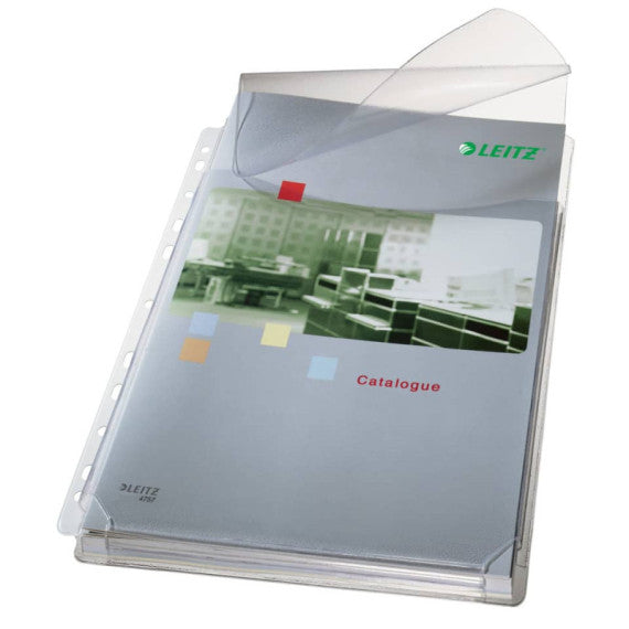 Buste a soffietto con lembo di chiusura Leitz in PVC A4 trasparente confezione da 5 pezzi - 47573003
