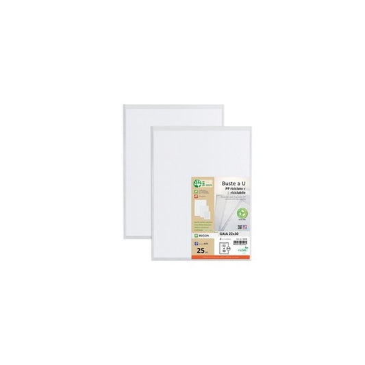 Buste a U Gaia - PP riciclato - buccia - 22 x 30 cm - Sei rota - conf. 25 pezzi