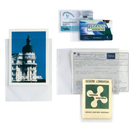 Buste a U Sei Rota Soft PP liscio - alto spessore trasparente - formato interno 10x15 cm Conf. 100 pezzi - 651015