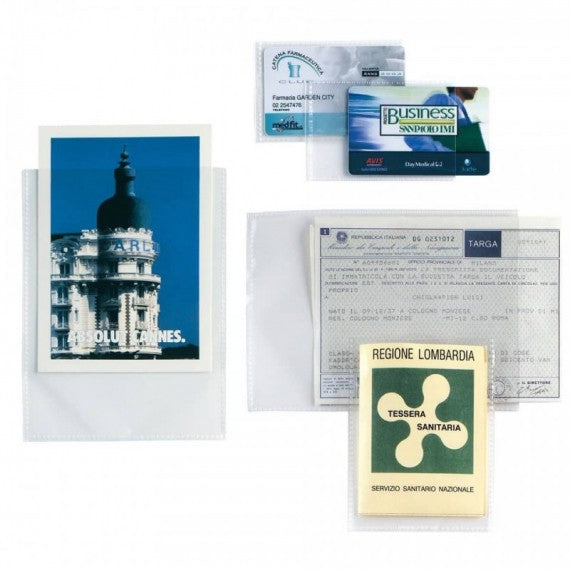 Buste a U Sei Rota Soft PP liscio - alto spessore trasparente - formato interno 8x12 cm Conf. 100 pezzi - 650812