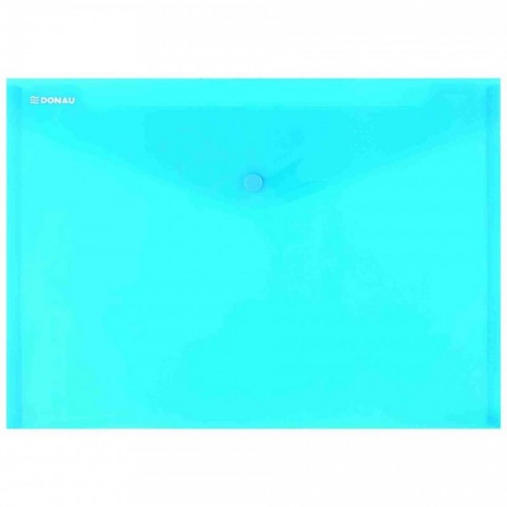 Buste con bottone in PPL ecologico Donau formato A4  blu - conf. da 12 pz - 8544001PL-10