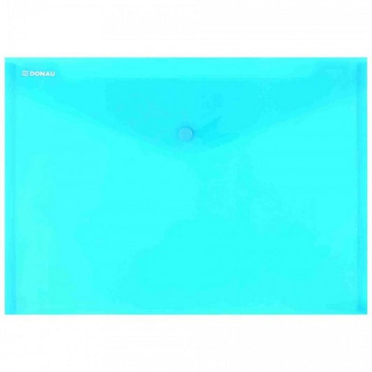 Buste con bottone in PPL ecologico Donau formato A4  blu - conf. da 12 pz - 8544001PL-10