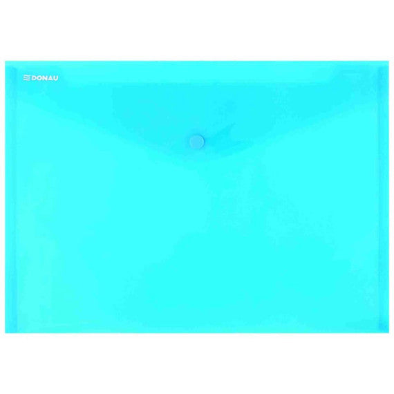 Buste con bottone in PPL ecologico Donau formato A4  blu - conf. da 12 pz - 8544001PL-10