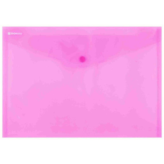 Buste con bottone in PPL ecologico Donau formato A4  rosso - conf. da 12 pz - 8544001PL-04
