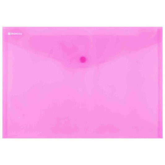 Buste con bottone in PPL ecologico Donau formato A4  rosso - conf. da 12 pz - 8544001PL-04