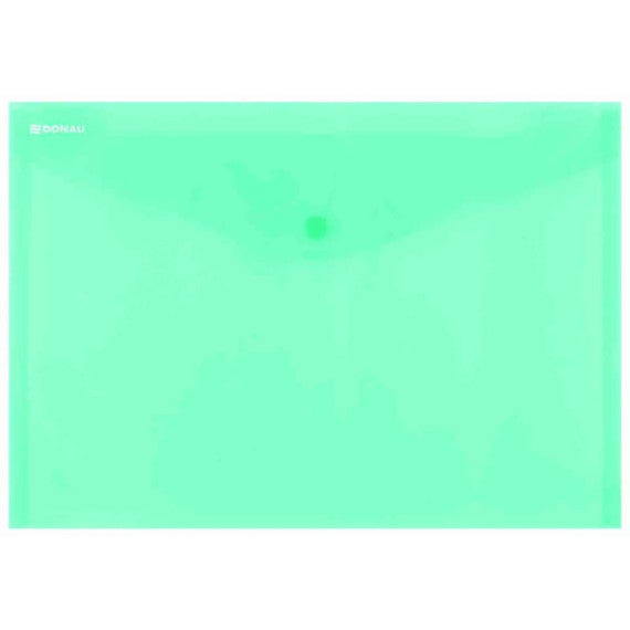 Buste con bottone in PPL ecologico Donau formato A4  verde - conf. da 12 pz - 8544001PL-06