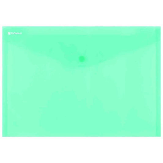 Buste con bottone in PPL ecologico Donau formato A4  verde - conf. da 12 pz - 8544001PL-06