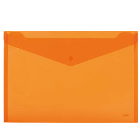 Buste con bottone - PPL - 24x18,5 cm - mix 3 colori fluo - Lebez - conf. 5 pezzi