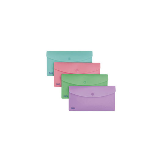 Buste con bottone - PPL - 9,9 x 21 cm - colori assortiti Pastel - Favorit