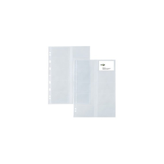 Buste forate Atla Card - porta biglietti da visita - 20 spazi - PPL - 21 x 29,7 cm - trasparente - Sei Rota - conf. 10 p
