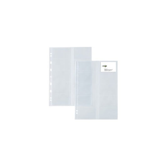 Buste forate Atla Card - porta biglietti da visita - 20 spazi - PPL - 21 x 29,7 cm - trasparente - Sei Rota - conf. 10 p