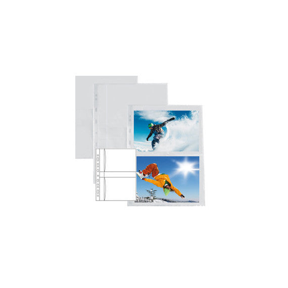 Buste forate Atla F porta foto - 4 spazi 13x18 cm - trasparente - Sei Rota - conf. 10 pezzi