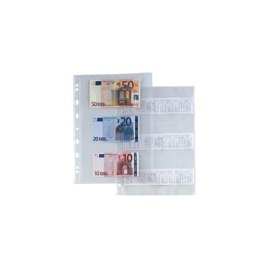 Buste forate Atla Porta Banconote e Scontrini - 6 spazi - PPL - 21 x 29,7 cm - trasparente - Sei Rota - conf. 10 pezzi