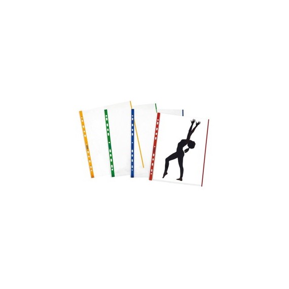 Buste forate con banda colorata - Linear - buccia - 21 x 29,7 cm - blu - Favorit - conf. 10 pezzi