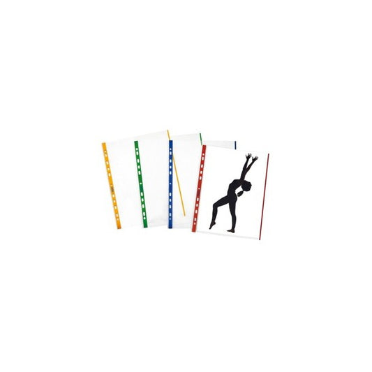 Buste forate con banda colorata - Linear - buccia - 21 x 29,7 cm - blu - Favorit - conf. 10 pezzi