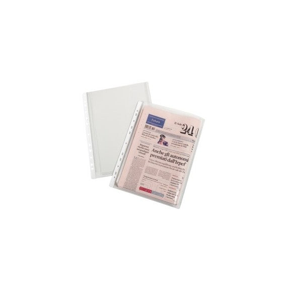 Buste forate con soffietto - Superior - buccia - 21x29,7 cm - trasparente - Favorit - conf. 10 pezzi