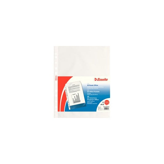 Buste forate CopySafe - Office - buccia - 22x30 cm - trasparente - Esselte - conf. 50 pezzi