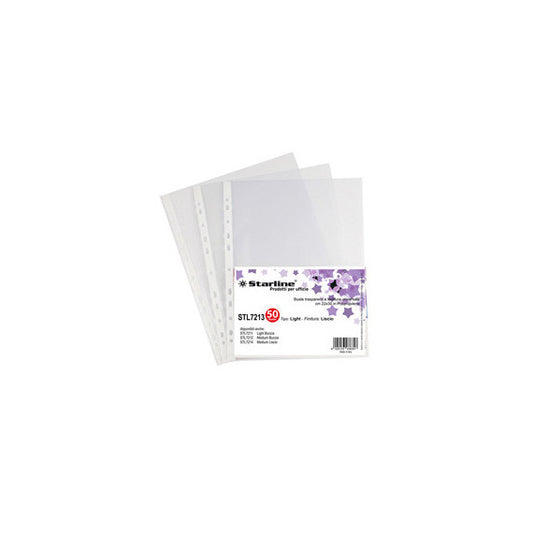 Buste forate Light - liscio - 22 x 30 cm - trasparente - Starline - conf. 50 pezzi