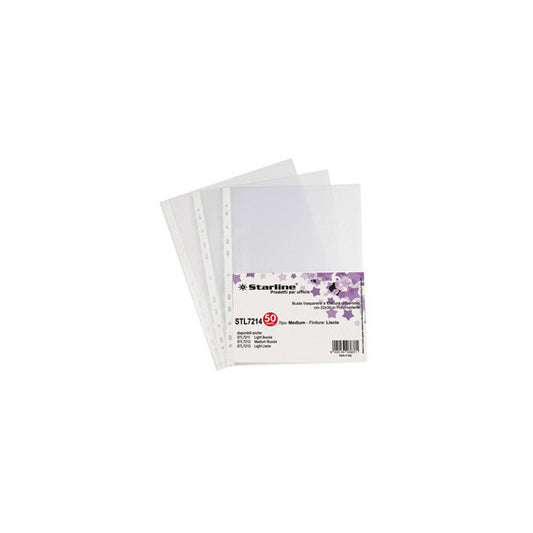 Buste forate Medium - liscio - 22 x 30 cm - trasparente - Starline - conf. 50 pezzi