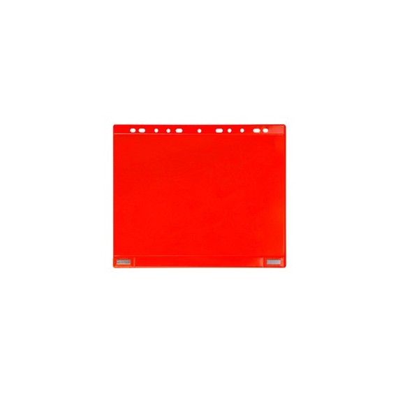 Buste forate - per supporti magnetici ad anelli - A4 - rosso - Djois - conf. 5 pezzi