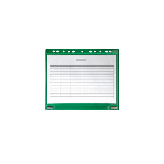 Buste forate - per supporti magnetici ad anelli - A4 - verde - Djois - conf. 5 pezzi