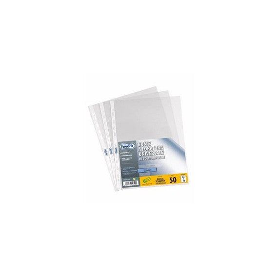Buste forate Special PP - Linear - buccia - 22x30 cm - trasparente - Favorit - conf. 50 pezzi