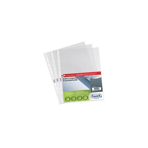 Buste forate Special PP - Superior - liscia - 22x30 cm - trasparente - Favorit - conf. 50 pezzi