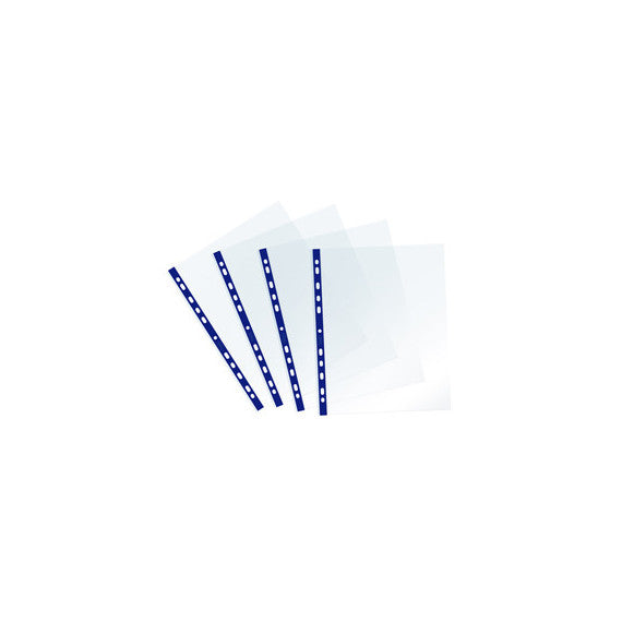 Buste forate Sprint - c/ banda - liscia - 22 x 30 cm - blu - Favorit - conf. 25 pezzi