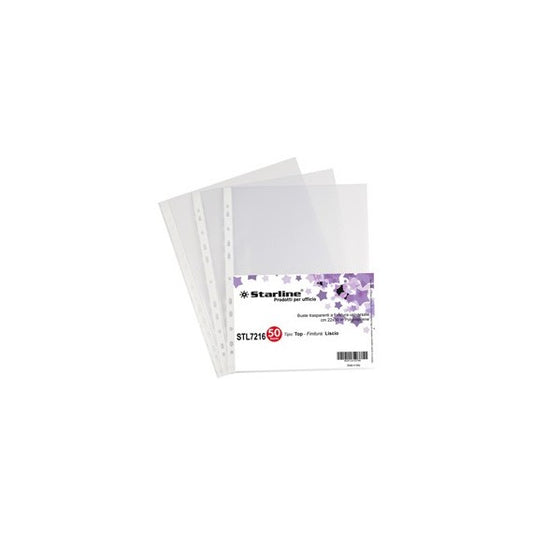 Buste forate Top - liscio - 22 x 30 cm - trasparente - Starline - conf. 50 pezzi