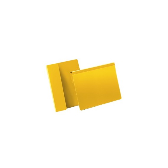 Buste identificative - con aletta pieghevole - A5 orizzontale - giallo - Durable - conf. 50 pezzi