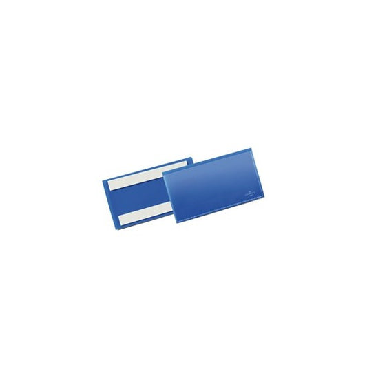 Buste identificative - con bande adesive - 150 x 67 mm - blu - Durable - conf. 50 pezzi