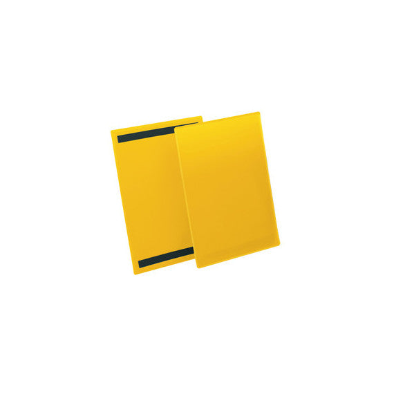Buste identificative - con bande magnetiche - A4 verticale - giallo - Durable - conf.50 pezzi