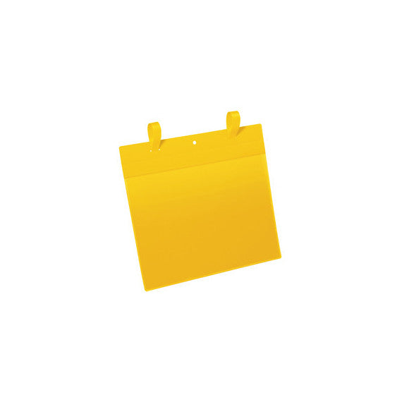 Buste identificative - con fascette di aggancio - A4 orizzontale - giallo - Durable - conf. 50 pezzi