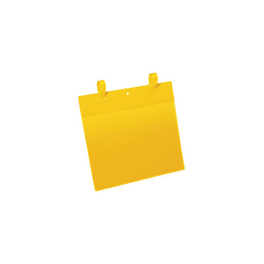 Buste identificative - con fascette di aggancio - A4 orizzontale - giallo - Durable - conf. 50 pezzi