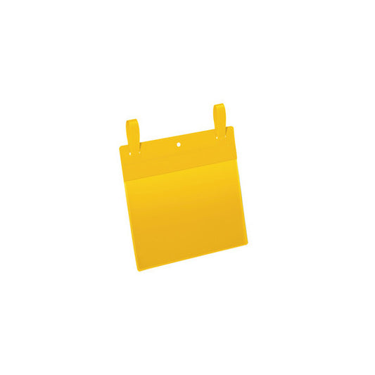 Buste identificative - con fascette di aggancio - A5 orizzontali - giallo - Durable - conf. 50 pezzi