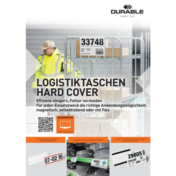 Buste per identificazione Durable Hard Cover con bande magnetiche 210x148 mm in conf. 10 pz - 1198-19