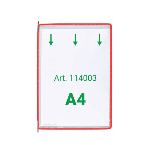 Buste per leggio Tarifold® T-Technic A4 rosso - PVC bordo rinforzato Conf. 10 pezzi - B114003