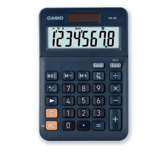 Calcolatrice da tavolo CASIO Extra Big LC solare e batteria display 8 cifre - blu - MS-8E-W-EP