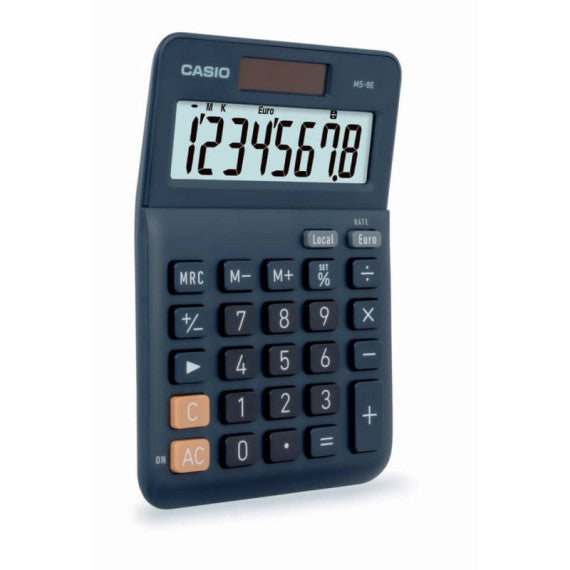 Calcolatrice da tavolo CASIO Extra Big LC solare e batteria display 8 cifre - blu - MS-8E-W-EP