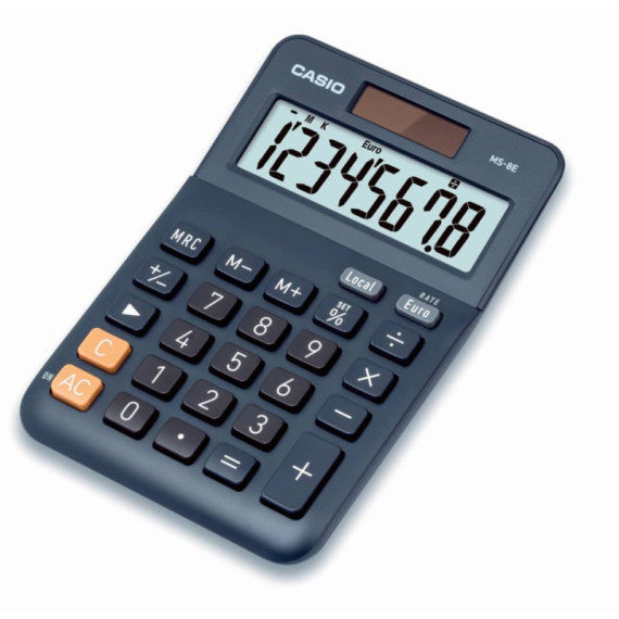 Calcolatrice da tavolo CASIO Extra Big LC solare e batteria display 8 cifre - blu - MS-8E-W-EP