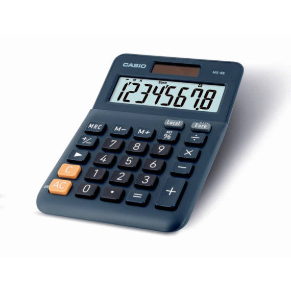 Calcolatrice da tavolo CASIO Extra Big LC solare e batteria display 8 cifre - blu - MS-8E-W-EP