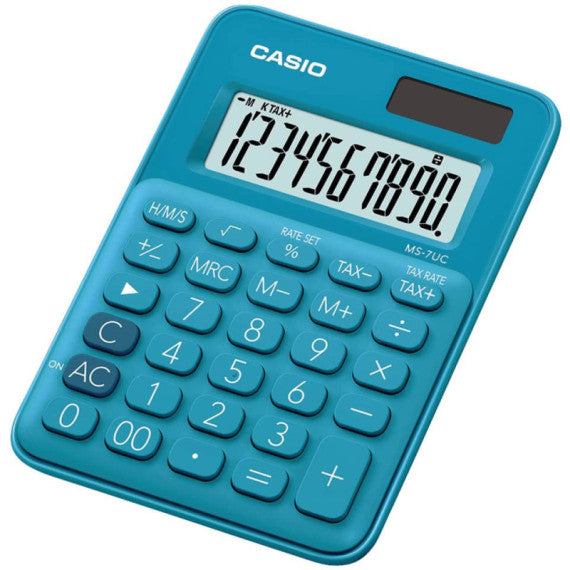 Calcolatrice da tavolo Casio MS-7UC blu 10 cifre - MS-7UC-BU
